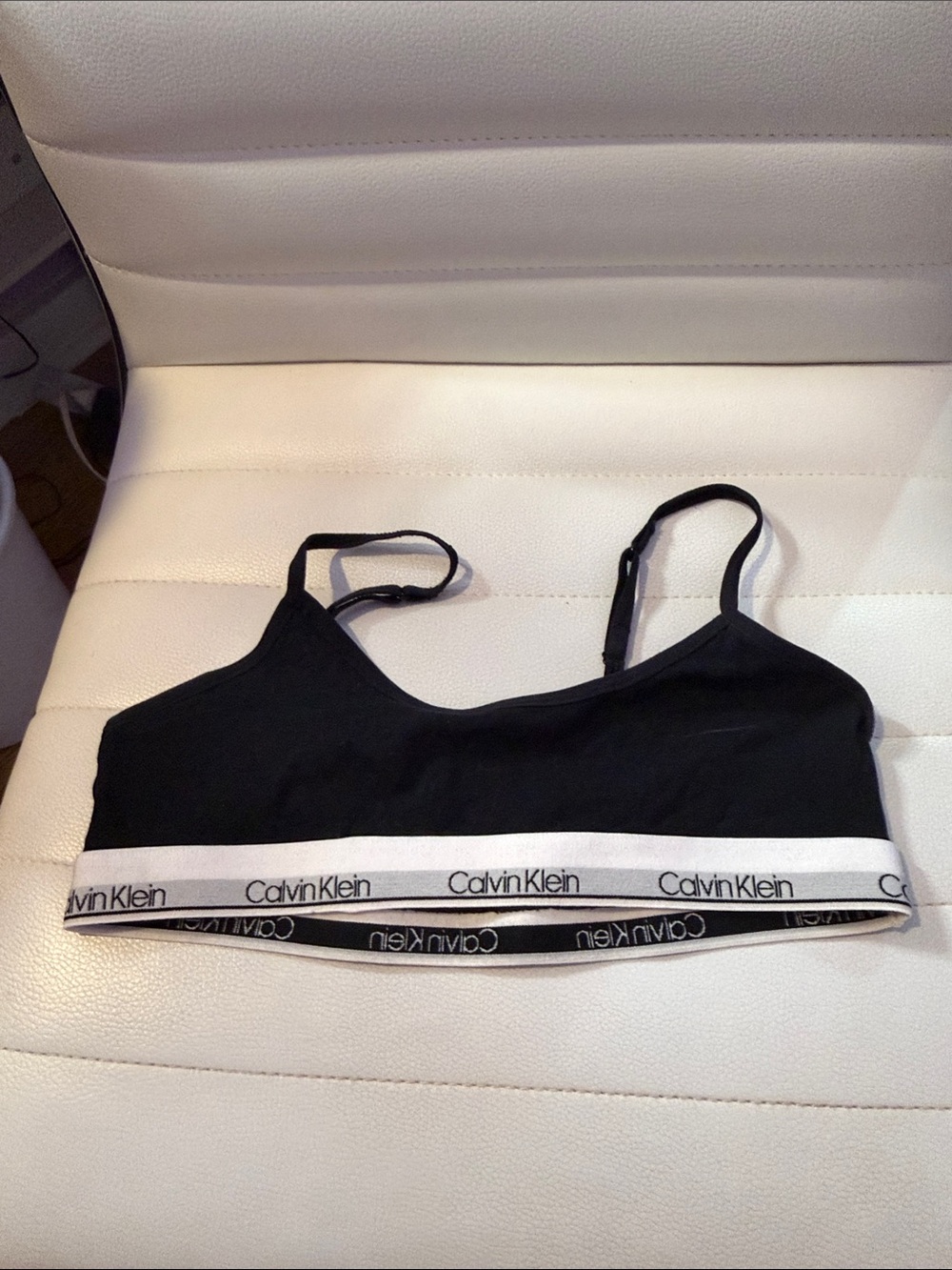 Calvin Klein Black Bralette with White Logo Band